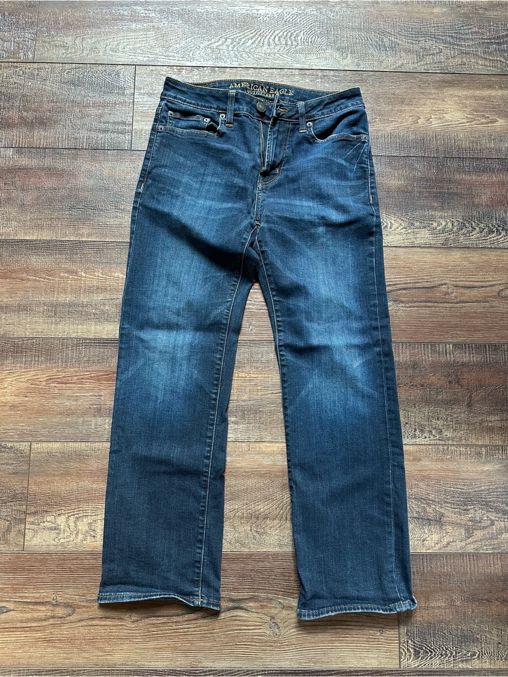American Eagle Outfitters Men’s Dark Blue Straight-Leg Jeans 29x30 extreme flex